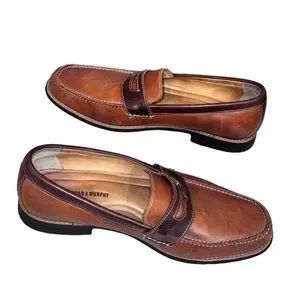 JOHNSTON & MURPHY men 12 LEATHER 2 Tone loafers dress shoes men’s size 12 Men main image 3